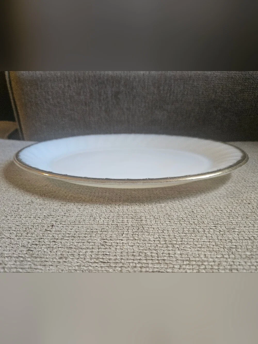 Vintage Fire King White Milk Glass Swirl Oval Serving Platter